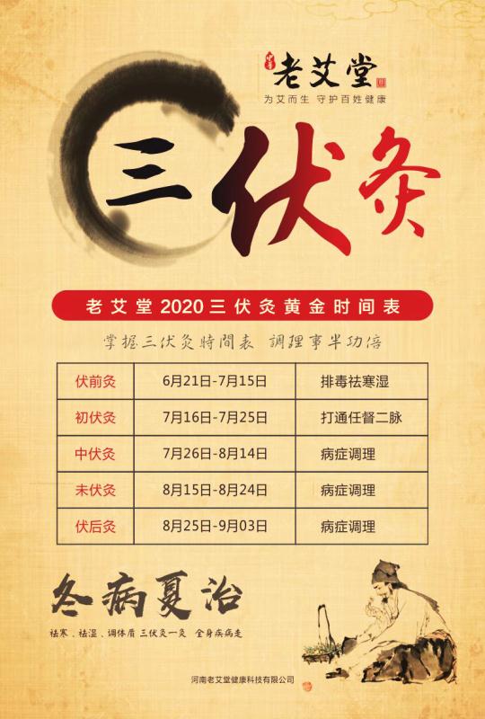 2020三伏灸黄金时间表